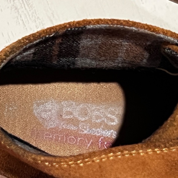 BOBS for Skechers - Tan Suede Lace-up Ankle Wedge Booties - Picture 7 of 9